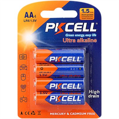 Батарейки PKCELL Ultra Alkaline AA (LR6) - 4 шт. (блістер) pkcell-lr6-x4-alcaline фото