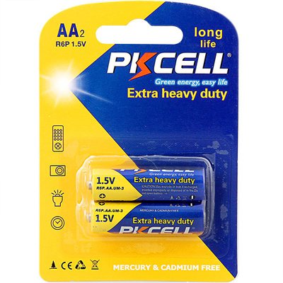 Батарейки PKCELL Extra heavy duty AA (LR6) - 2 шт. (блістер) pkcell-lr6-x2-duty фото