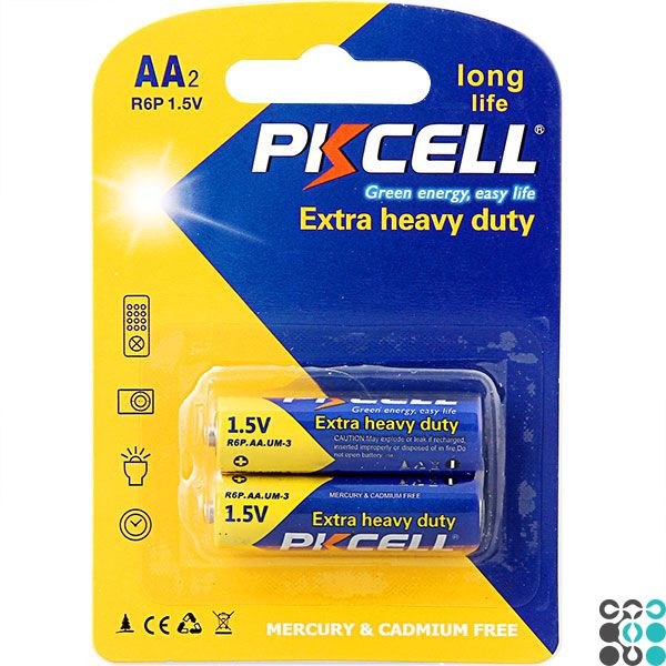 Батарейки PKCELL Extra heavy duty AA (LR6) - 2 шт. (блістер) pkcell-lr6-x2-duty фото