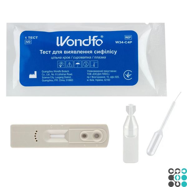 Тест для виявлення сифілісу (ТП) WONDFO W34-C4P фото