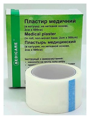 Пластир медичний на нетканій основі 2x500 см - Medicare medicare-2x500-nt фото