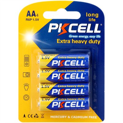 Батарейки PKCELL Extra heavy duty AA (LR6) - 4 шт. (блістер) pkcell-lr6-x4-duty фото