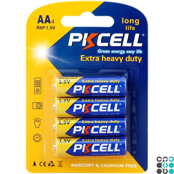 Батарейки PKCELL Extra heavy duty AA (LR6) - 4 шт. (блістер) pkcell-lr6-x4-duty фото