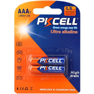 Батарейки PKCELL Ultra Alkaline AAA (LR03) - 2 шт. (блістер) pkcell-lr03-x2-alcaline фото