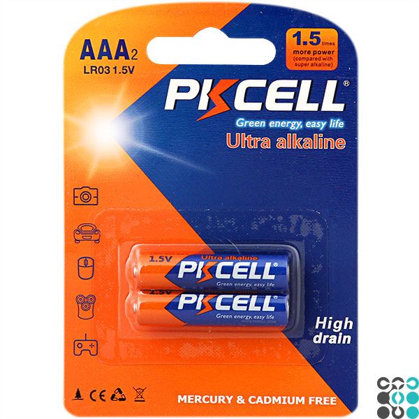 Батарейки PKCELL Ultra Alkaline AAA (LR03) - 2 шт. (блістер) pkcell-lr03-x2-alcaline фото