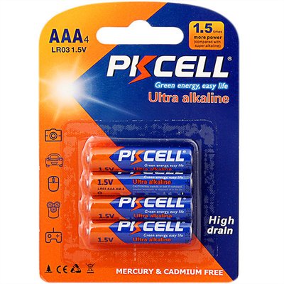 Батарейки PKCELL Ultra Alkaline AAA (LR03) - 4 шт. (блістер) pkcell-lr03-x4-alcaline фото