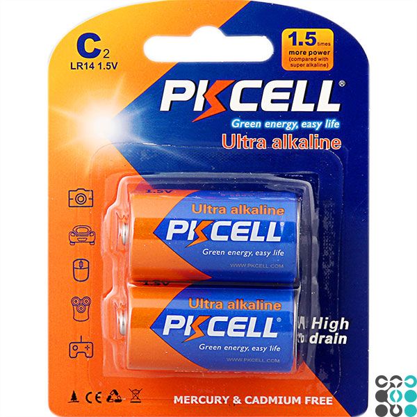 Батарейки PKCELL Ultra Alkaline C (LR14) - 2 шт. (блістер) pkcell-lr14-x2-alcaline фото