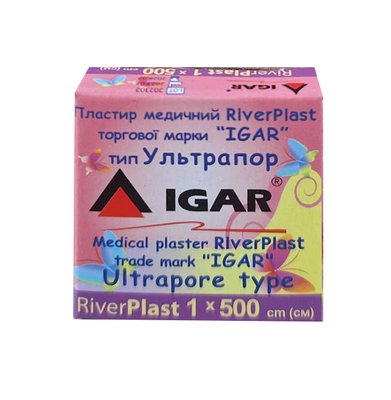 Пластир медичний RiverPlast тип Ультрапор (на нетканій основі) 1x500 “IGAR” igar-1x500 фото