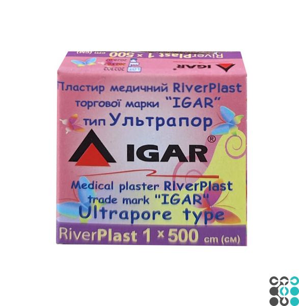 Пластир медичний RiverPlast тип Ультрапор (на нетканій основі) 1x500 “IGAR” igar-1x500 фото